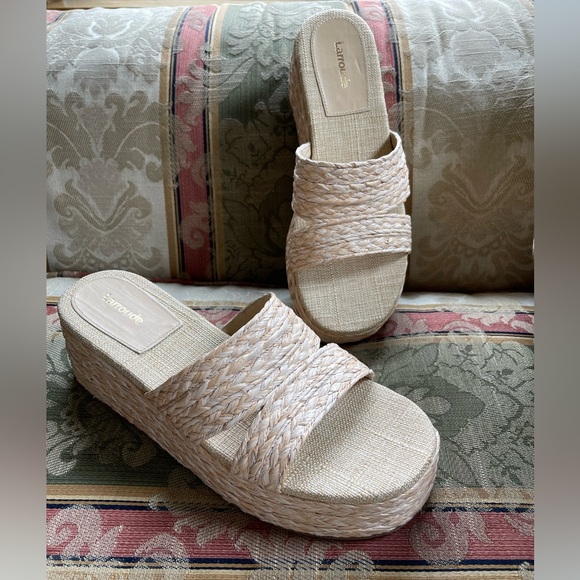 Larroudé Ash Slip On Espadrille Platform Wedge Sandals. Size 9.5 WomenN12-04